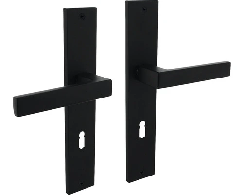 INTERSTEEL Deurkruk Paar Hera Op Schild Met Sleutelgat SL72 Zwart Mat 1 INTERSTEEL Deurkruk Paar Hera Op Schild Met Sleutelgat SL72 Zwart Mat