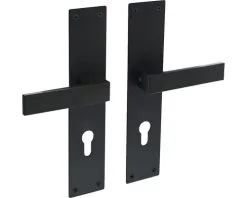 INTERSTEEL Deurkruk Paar Amsterdam Op Schild Met Profielcilindergat PC72 Zwart Mat