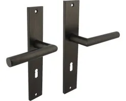 INTERSTEEL Deurkruk Paar Bastian Op Schild Met Sleutelgat SL72 Antraciet