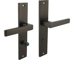 INTERSTEEL Deurkruk Paar Hera Op Schild Met WC-/badkamersluiting WC78/8 Antraciet