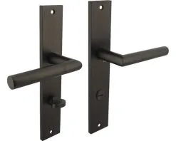 INTERSTEEL Deurkruk Paar Bastian Op Schild Met WC-/badkamersluiting WC78/8 Antraciet