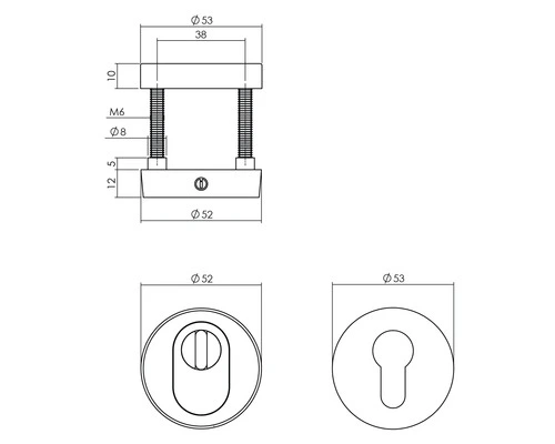 INTERSTEEL Achterdeurbeslagset Jura Op Rond Rozet Zwart Mat 3 INTERSTEEL Achterdeurbeslagset Jura Op Rond Rozet Zwart Mat - Afbeelding 3