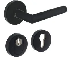 INTERSTEEL Achterdeurbeslagset Jura Op Rond Rozet Zwart Mat