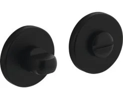 INTERSTEEL Rozet Rond Met WC-/badkamersluiting Zwart Mat