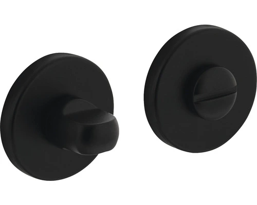 INTERSTEEL Rozet Rond Met WC-/badkamersluiting Zwart Mat 1 INTERSTEEL Rozet Rond Met WC-/badkamersluiting Zwart Mat