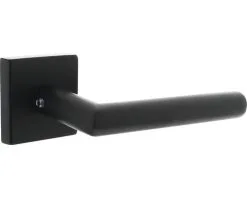 INTERSTEEL Achterdeurbeslag Deurkruk Paar Jura Op Vierkant Rozet Zwart Mat
