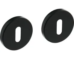 INTERSTEEL Rozet Rond Met Sleutelgat Zwart Mat, 2 Stuks