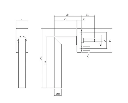 INTERSTEEL Raamkruk Jura Op Rechthoekig Rozet Zwart 2 INTERSTEEL Raamkruk Jura Op Rechthoekig Rozet Zwart - Afbeelding 2