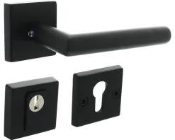 INTERSTEEL Achterdeurbeslagset Jura Op Vierkant Rozet Zwart Mat