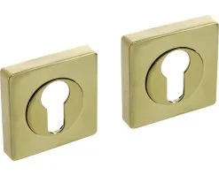 INTERSTEEL Rozet Vierkant Met Profielcilindergat Messing Titaan PVD, 2 Stuks