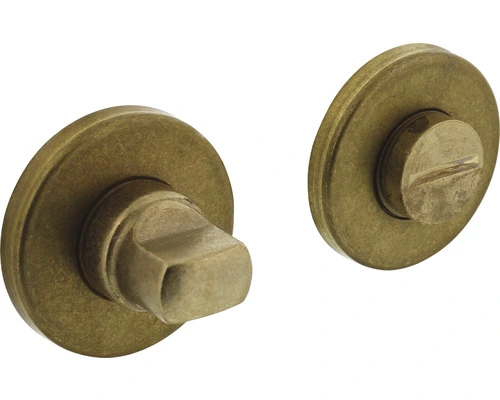 INTERSTEEL Rozet Rond Met WC-/badkamersluiting Messing Getrommeld 1 INTERSTEEL Rozet Rond Met WC-/badkamersluiting Messing Getrommeld