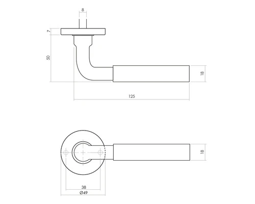 INTERSTEEL Deurkruk Paar Palma Op Rozet Messing Getrommeld 2 INTERSTEEL Deurkruk Paar Palma Op Rozet Messing Getrommeld - Afbeelding 2