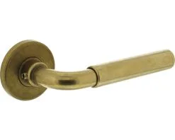 INTERSTEEL Deurkruk Paar Palma Op Rozet Messing Getrommeld