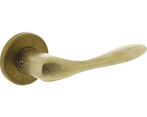 INTERSTEEL Deurkruk Paar Banaan Op Rozet Messing Getrommeld 1 INTERSTEEL Deurkruk Paar Banaan Op Rozet Messing Getrommeld