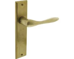 INTERSTEEL Deurkruk Paar Banaan Op Blindschild Messing Getrommeld