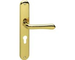 INTERSTEEL Deurkruk Paar Saturnus Op Schild Met Profielcilindergat PC55 Messing Gelakt