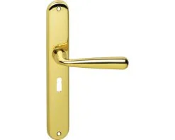 INTERSTEEL Deurkruk Paar Yvonne Op Schild Met Sleutelgat SL56 Messing Gelakt