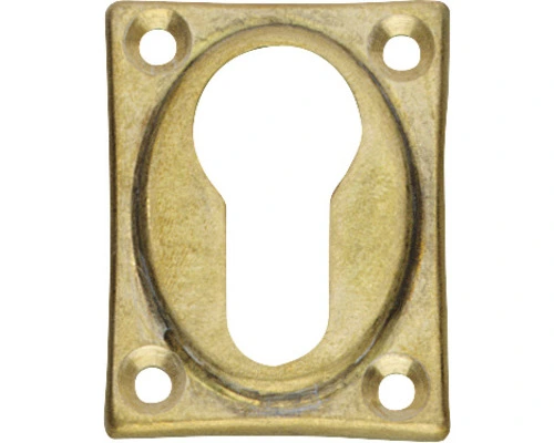 INTERSTEEL Rozet Vierkant Met Profielcilindergat Messing Getrommeld 1 INTERSTEEL Rozet Vierkant Met Profielcilindergat Messing Getrommeld