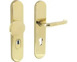 INTERSTEEL Veiligheidsbeslag Ovaal Duw/kruk PC72 Anti-kerntrek Messing Gelakt