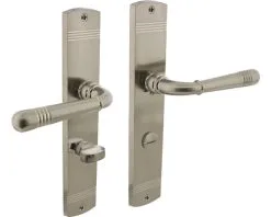 INTERSTEEL Deurkruk Paar Emily Op Schild Met WC-/badkamersluiting WC63/8 Nikkel Mat