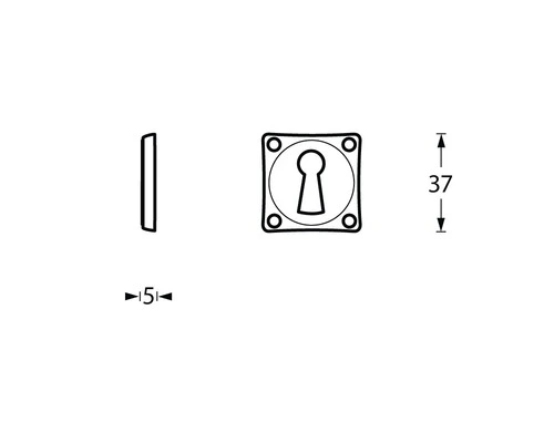 INTERSTEEL Rozet Vierkant Met Sleutelgat Chroom 2 INTERSTEEL Rozet Vierkant Met Sleutelgat Chroom - Afbeelding 2