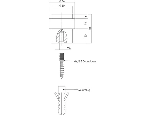INTERSTEEL Deurstopper Ø 30 Mm RVS Geborsteld 2 INTERSTEEL Deurstopper Ø 30 Mm RVS Geborsteld - Afbeelding 2