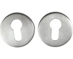 Rozet Rond Met Profielcilindergat RVS Mat