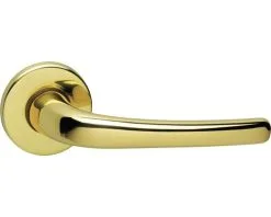 INTERSTEEL Deurkruk Paar Cosmos Op Rozet Messing Gelakt