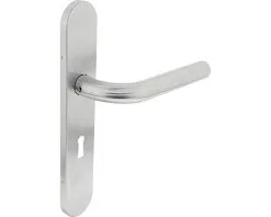 INTERSTEEL Deurkruk Paar Sander Op Schild Met Sleutelgat SL56 RVS Geborsteld