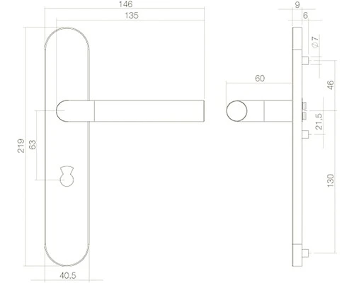 INTERSTEEL Deurkruk Paar Sander Op Schild Met WC-/badkamersluiting WC63/8 RVS Geborsteld 2 INTERSTEEL Deurkruk Paar Sander Op Schild Met WC-/badkamersluiting WC63/8 RVS Geborsteld - Afbeelding 2