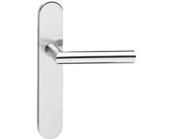 INTERSTEEL Deurkruk Paar Laura Hoek 90° Op Blindschild RVS Geborsteld