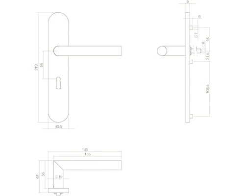 INTERSTEEL Deurkruk Paar Laura Hoek 90° Op Schild Met Sleutelgat SL56 RVS Geborsteld 2 INTERSTEEL Deurkruk Paar Laura Hoek 90° Op Schild Met Sleutelgat SL56 RVS Geborsteld - Afbeelding 2
