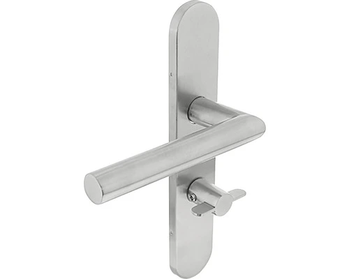 INTERSTEEL Deurkruk Paar Laura Hoek 90° Op Schild Met WC-/badkamersluiting WC63/8 Links RVS Geborsteld 1 INTERSTEEL Deurkruk Paar Laura Hoek 90° Op Schild Met WC-/badkamersluiting WC63/8 Links RVS Geborsteld