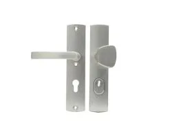 AXA Veiligheidsbeslag Curve Plus 6665-51-29/72K Duw/kruk S-knop PC72 Anti-kerntrek RVS-kleurig