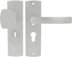 AXA Veiligheidsbeslag Curve Plus Kort 6675-51-11/55K Duw/kruk S-knop PC55 Anti-kerntrek Aluminium F1