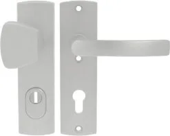 AXA Veiligheidsbeslag Curve Plus Kort 6675-51-11/72K Duw/kruk S-knop PC72 Anti-kerntrek Aluminium F1