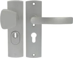 AXA Veiligheidsbeslag Curve Plus Kort 6675-51-29/55K Duw/kruk S-knop PC55 Anti-kerntrek RVS-kleurig