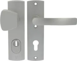 AXA Veiligheidsbeslag Curve Plus Kort 6675-51-29/72K Duw/kruk S-knop PC72 Anti-kerntrek RVS-kleurig