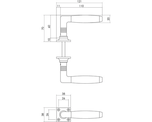 INTERSTEEL Deurkruk Paar Ton Basic Op Vierkant Rozet Nikkel 2 INTERSTEEL Deurkruk Paar Ton Basic Op Vierkant Rozet Nikkel - Afbeelding 2