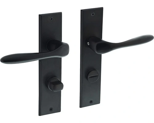 INTERSTEEL Deurkruk Paar Banaan Op Kortschild Met WC-/badkamersluiting WC63/8 Zwart Mat 1 INTERSTEEL Deurkruk Paar Banaan Op Kortschild Met WC-/badkamersluiting WC63/8 Zwart Mat