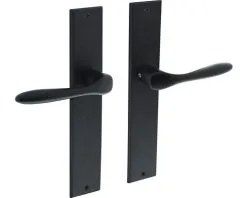 INTERSTEEL Deurkruk Paar Banaan Op Lang Blindschild Zwart Mat