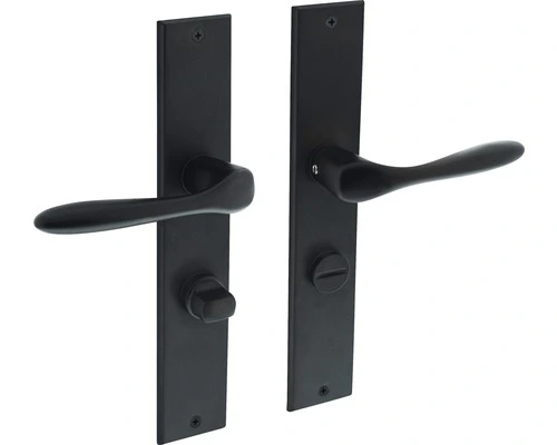 INTERSTEEL Deurkruk Paar Banaan Op Langschild Met WC-/badkamersluiting WC63/8 Zwart Mat 1 INTERSTEEL Deurkruk Paar Banaan Op Langschild Met WC-/badkamersluiting WC63/8 Zwart Mat