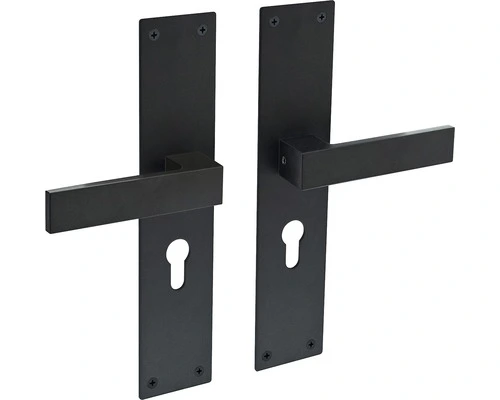 INTERSTEEL Deurkruk Paar Amsterdam Op Schild Met Profielcilindergat PC55 Zwart Mat 1 INTERSTEEL Deurkruk Paar Amsterdam Op Schild Met Profielcilindergat PC55 Zwart Mat