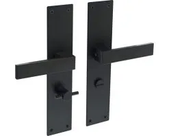 INTERSTEEL Deurkruk Paar Amsterdam Op Schild Met WC-/badkamersluiting WC63/8 Zwart Mat