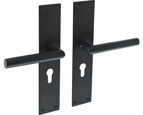 INTERSTEEL Deurkruk Paar Jura Op Schild Met Profielcilindergat PC55 Zwart Mat 1 INTERSTEEL Deurkruk Paar Jura Op Schild Met Profielcilindergat PC55 Zwart Mat
