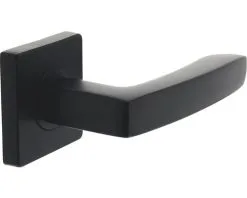 INTERSTEEL Deurkruk Paar Minos Op Vierkant Rozet Zwart Mat