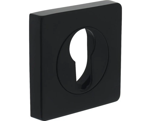 INTERSTEEL Rozet Vierkant Met Profielcilindergat Zwart Mat 1 INTERSTEEL Rozet Vierkant Met Profielcilindergat Zwart Mat
