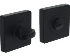 INTERSTEEL Rozet Vierkant Met WC-/badkamersluiting Zwart Mat