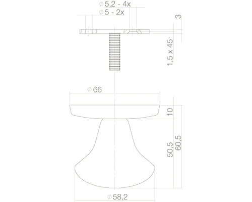 INTERSTEEL Voordeurknop Paddenstoel Ø 58/66 Mm Vast Eenzijdige Montage Zwart Mat 2 INTERSTEEL Voordeurknop Paddenstoel Ø 58/66 Mm Vast Eenzijdige Montage Zwart Mat - Afbeelding 2
