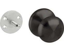INTERSTEEL Voordeurknop Paddenstoel Ø 58/66 Mm Vast Eenzijdige Montage Zwart Mat